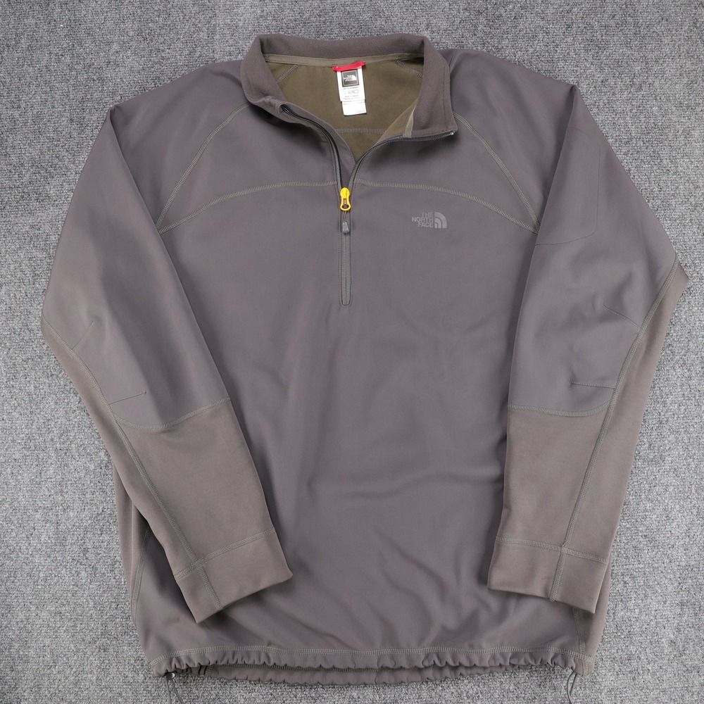 The North Face Mens 1/4 Zip Softshell Pullover Jacket Gray XL